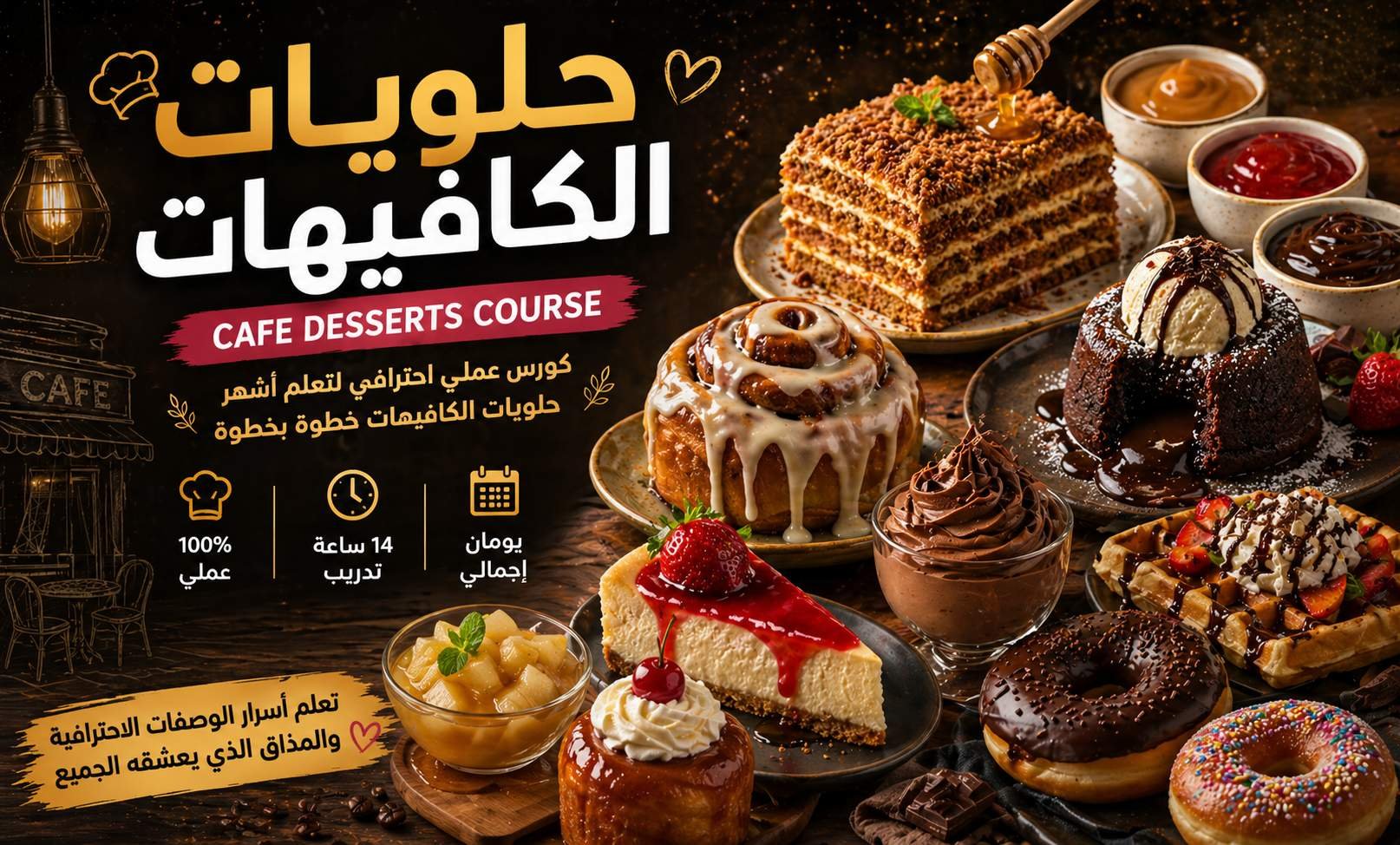 كورس حلويات الكافيهات
